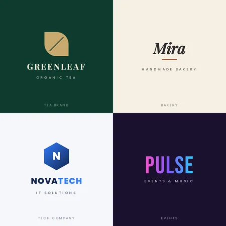 Four logo designs by VERNEX