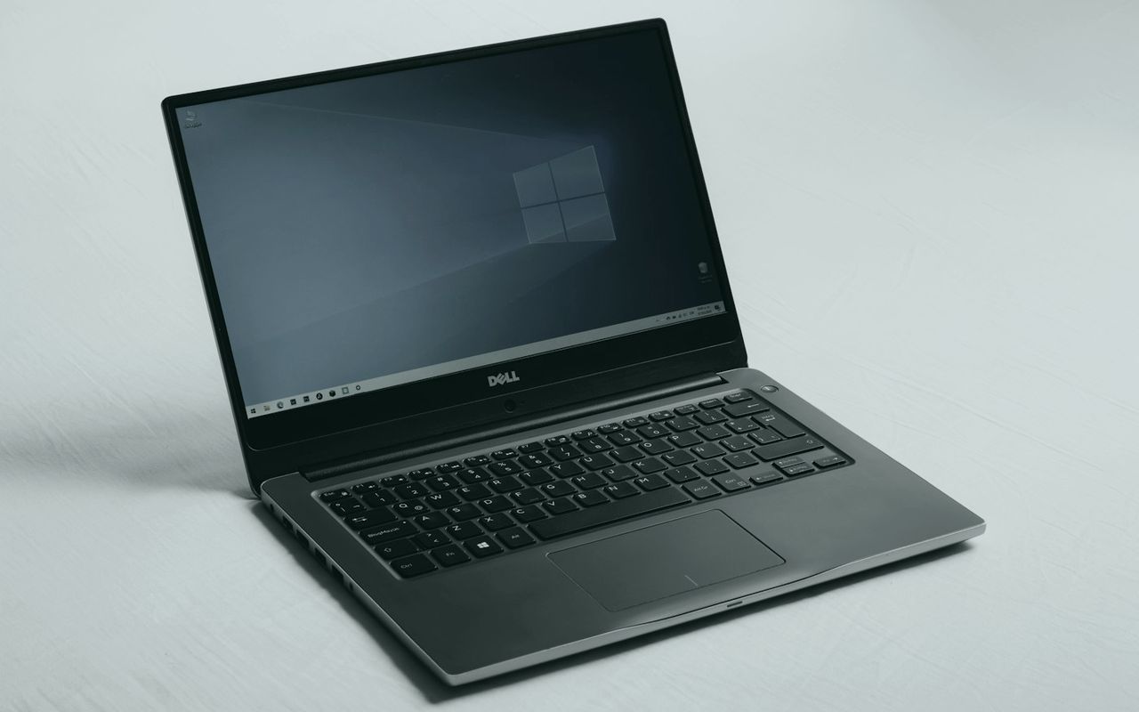 A laptop running a freshly installed Windows desktop