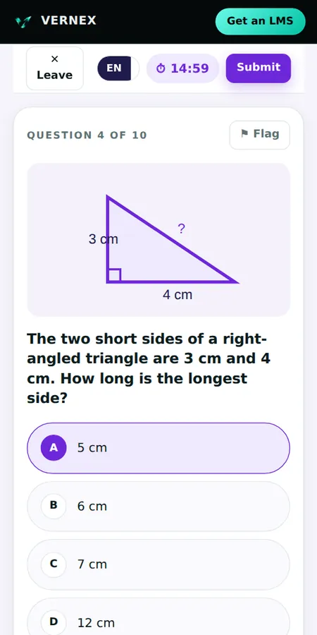 A timed exam on the LMS